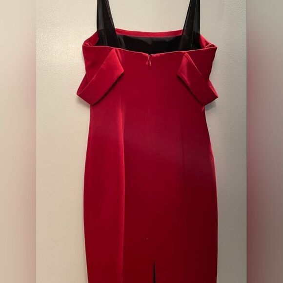 Cinq a Sept Red Nova Cold Shoulder Midi Dress Size 0 - Picture 5 of 10